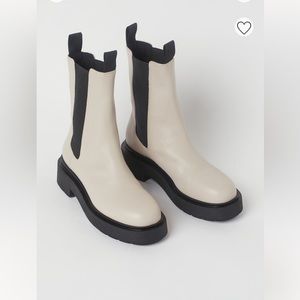 H&M Platform Chelsea-style Boots - Beige, 7